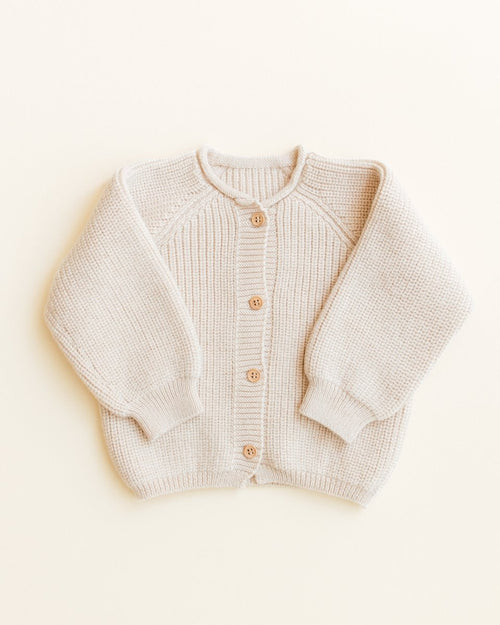 Kardigan z wełny merino Inga Cream - Hvid