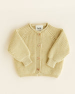 Kardigan z wełny merino Inga Light Yellow - Hvid