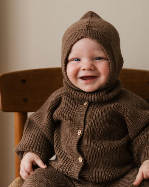 Kardigan z wełny merino Inga Mocha - Hvid
