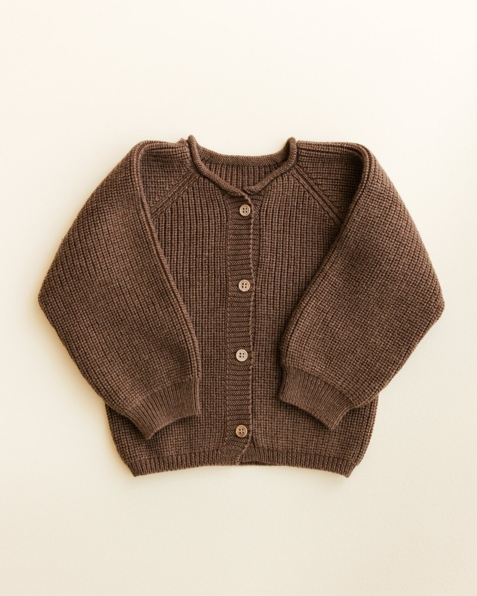 Kardigan z wełny merino Inga Mocha - Hvid