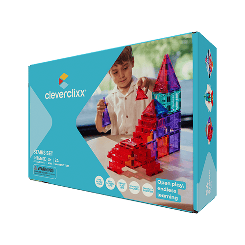 Klocki magnetyczne Stairs Set Intense 34 el. - Cleverclixx