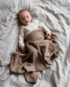 Kocyk z wełny merino Dora Mocha - Hvid