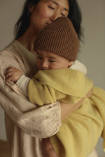 Kocyk z wełny merino Felix Light Yellow - Hvid