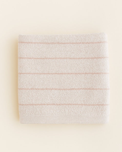 Kocyk z wełny merino Harry Cream/Apricot - Hvid