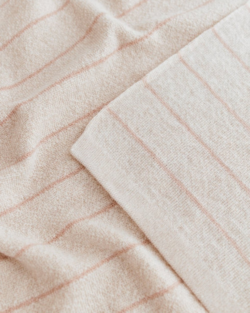 Kocyk z wełny merino Harry Cream/Sand - Hvid