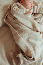 Kocyk z wełny merino Harry Cream/Sand - Hvid