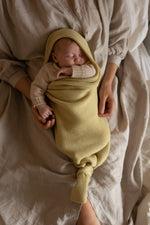 Kokon niemowlęcy z wełny merino Light Yellow - Hvid