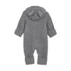 Kombinezon merino z kapturem z uszkami misia zapinany na zamek błyskawiczny Medium Grey Melange - Huttelihut