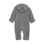 Kombinezon merino z kapturem z uszkami misia zapinany na zamek błyskawiczny Medium Grey Melange - Huttelihut