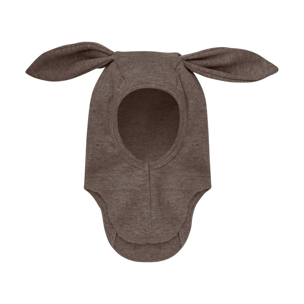 Kominiarka merino z uszkami królika Brown Melange - Huttelihut