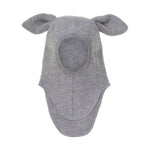 Kominiarka z wełny merino z uszkami królika Medium Grey Melange - Huttelihut