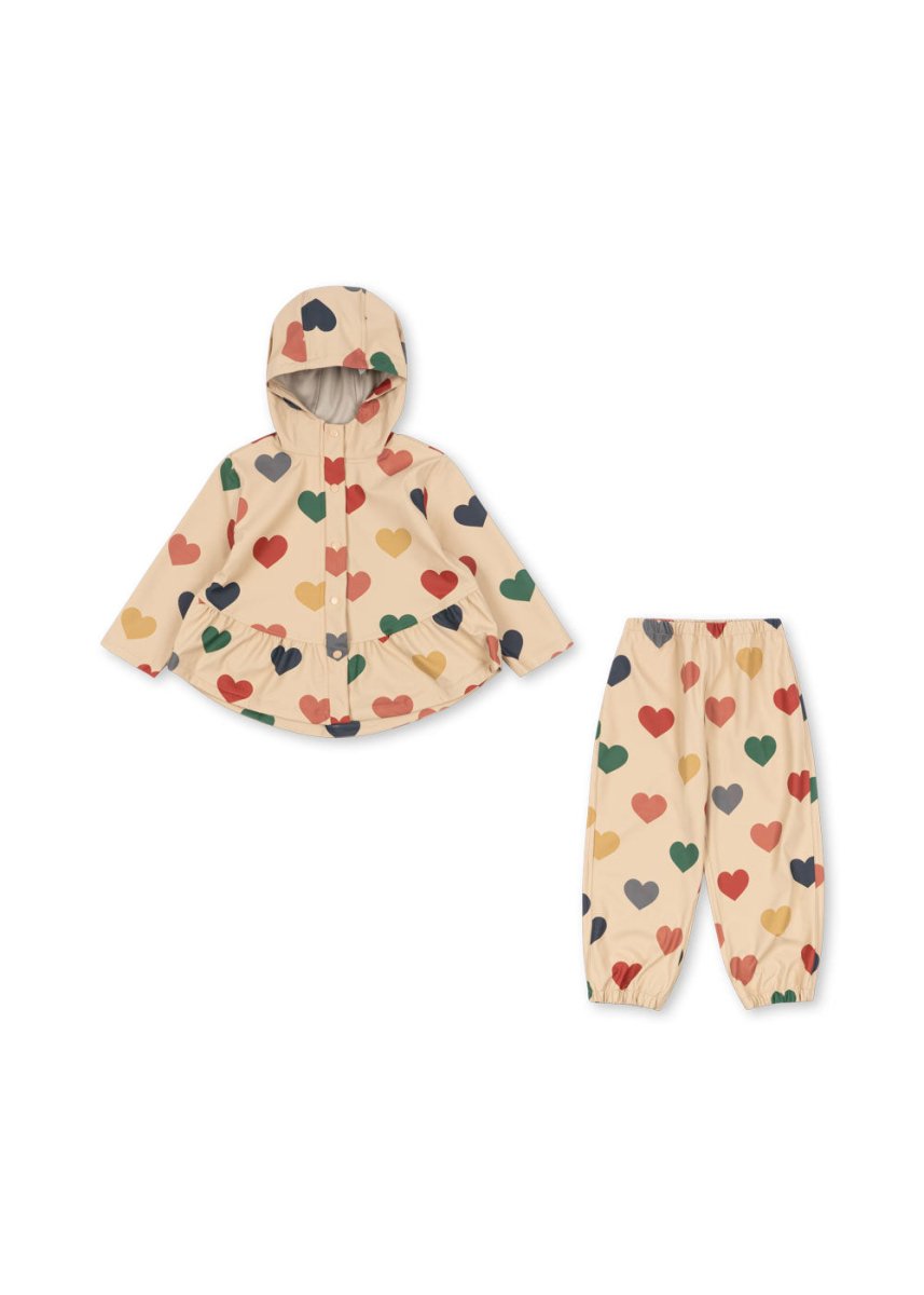 Komplet przeciwdeszczowy Faire rain set Bon Coeur Colore - KONGES SLØJD
