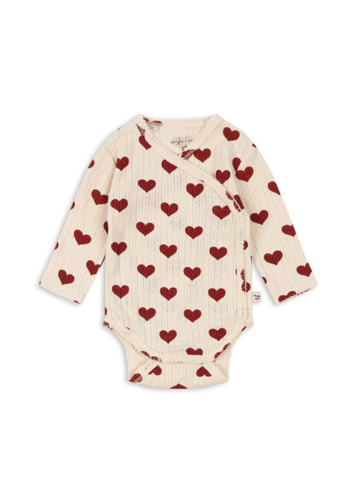 Kopertowe body z bawełny organicznej Minnie Amour Rouge - KONGES SLØJD