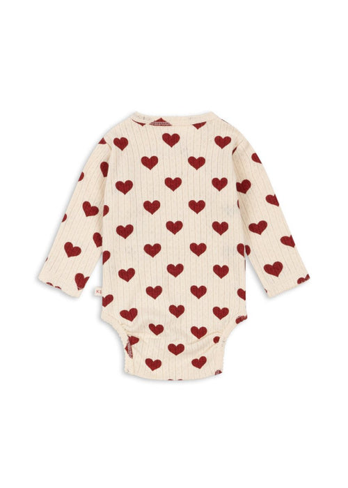 Kopertowe body z bawełny organicznej Minnie Amour Rouge - KONGES SLØJD