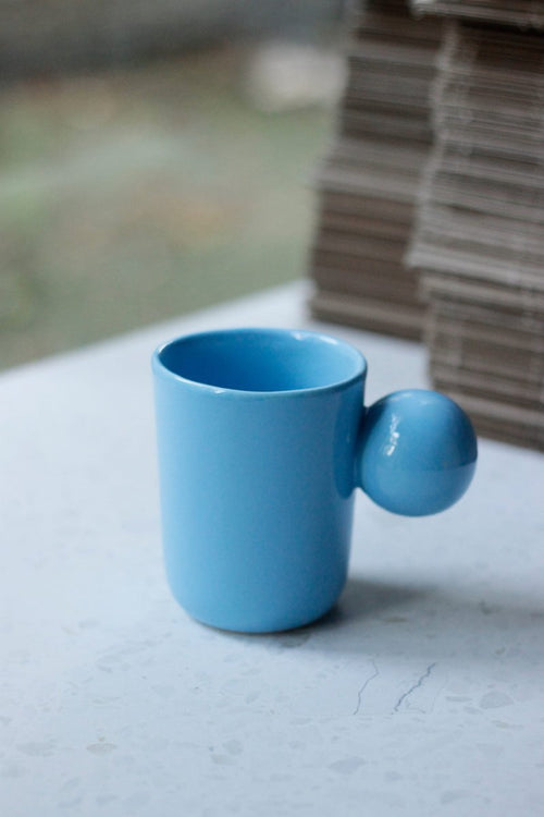 Kubek ceramiczny Arch 300 ml z uchwytem Błękitny - Ceramics36