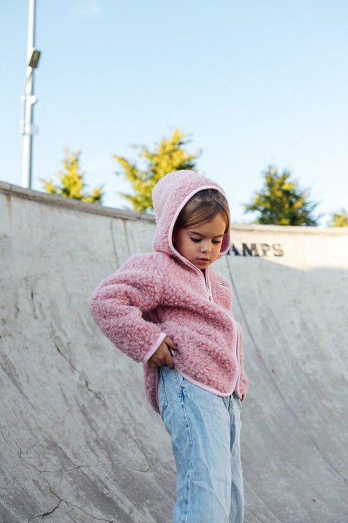Kurtka dziecięca z wełny merino Pink - Meggstore