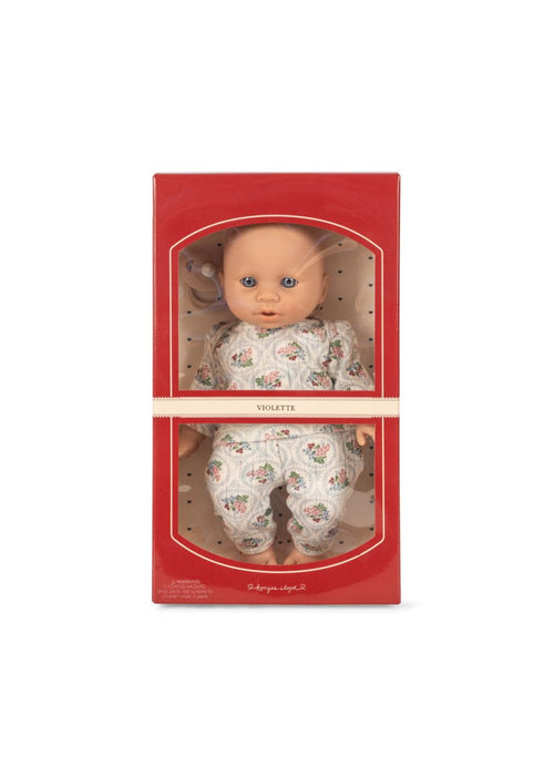 Lalka ze smoczkiem w ubranku Violette Baby Doll Verona Blue - KONGES SLØJD