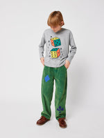 Longsleeve z bawełny organicznej Heather Grey - Bobo Choses