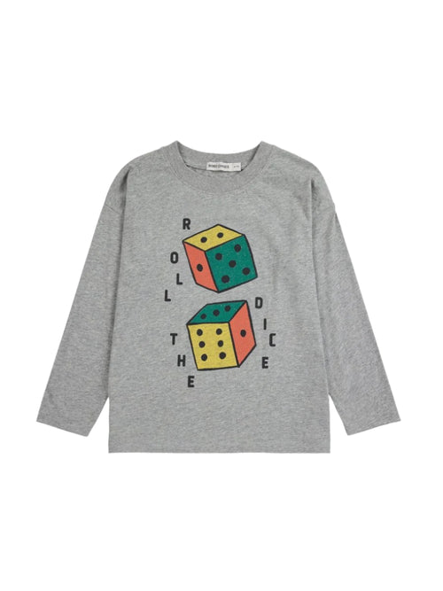 Longsleeve z bawełny organicznej Heather Grey - Bobo Choses