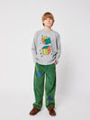 Longsleeve z bawełny organicznej Heather Grey - Bobo Choses