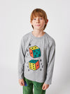 Longsleeve z bawełny organicznej Heather Grey - Bobo Choses