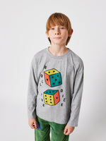 Longsleeve z bawełny organicznej Heather Grey - Bobo Choses