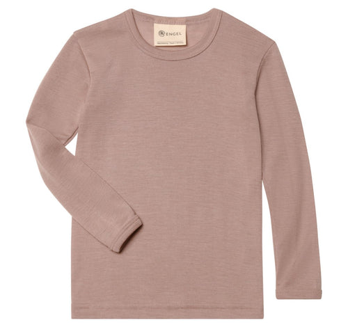 Longsleeve z wełny merino i jedwabiu Dusty Rose - ENGEL NATUR