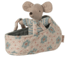 Myszka Baby w łóżeczku - Niebieska Blue - Maileg