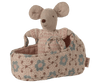 Myszka Baby w łóżeczku - Rose Rose - Maileg