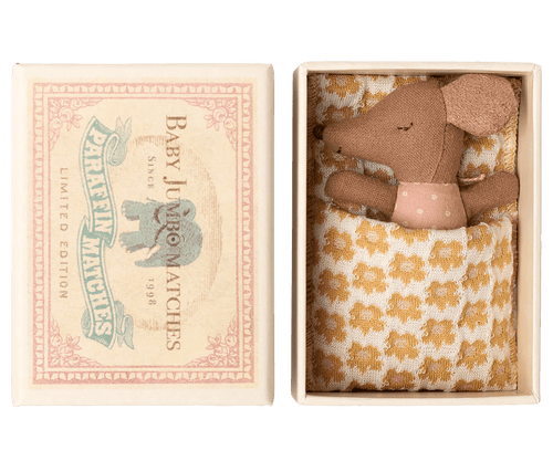 Myszka Sleepy Wakey Baby w pudełku zapałek - Rose Rose - Maileg