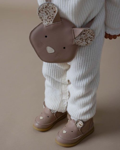 Ocieplane buty dziecięce ze skóry Dubu Exclusive Shoes Mouse Praline Leather - Donsje