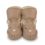 Ocieplane skórzane buty niemowlęce Kapi Exclusive Booties Mouse Praline Leather - Donsje