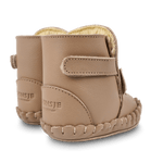 Ocieplane skórzane buty niemowlęce Kapi Exclusive Booties Mouse Praline Leather - Donsje