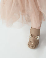 Ocieplane skórzane buty niemowlęce Kapi Exclusive Booties Mouse Praline Leather - Donsje