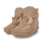 Ocieplane skórzane buty niemowlęce Kapi Exclusive Booties Mouse Praline Leather - Donsje