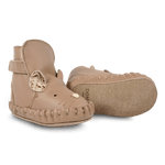 Ocieplane skórzane buty niemowlęce Kapi Exclusive Booties Mouse Praline Leather - Donsje