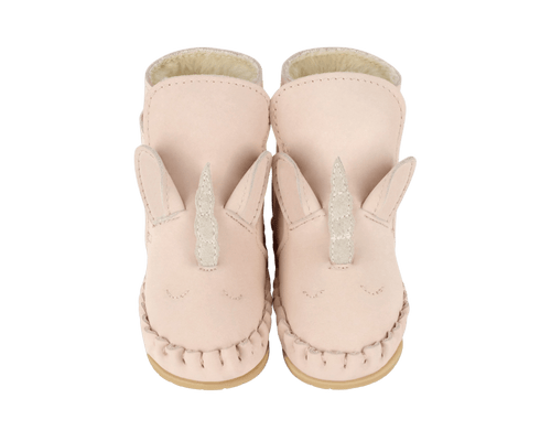 Ocieplane skórzane buty niemowlęce Kapi Special Booties Unicorn Light Rose Leather - Donsje