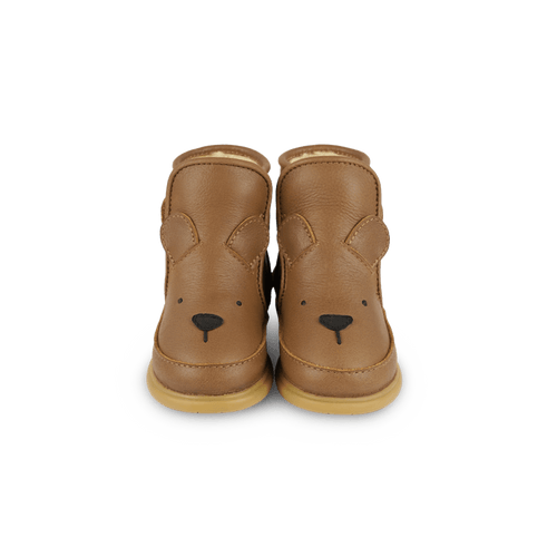 Ocieplane wełną skórzane buty Dubu Classic Bear Cognac Classic Leather - Donsje