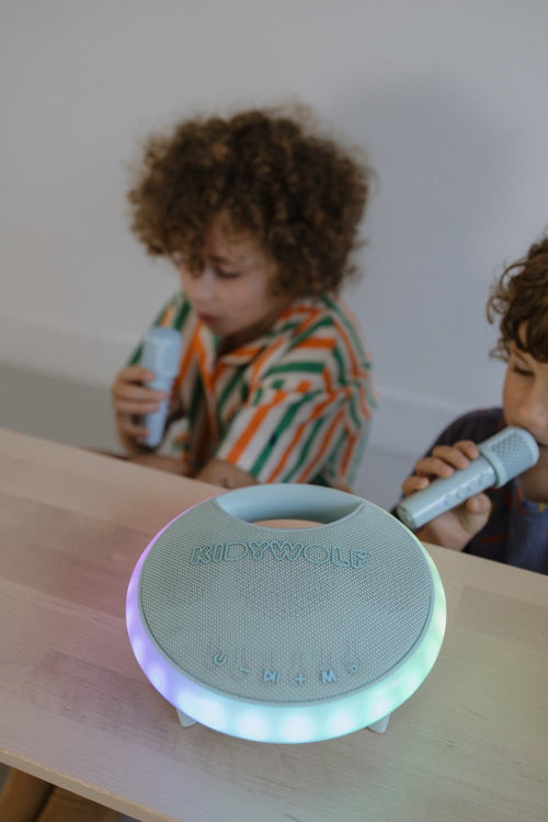 Przenośny podświetlany głośnik Karaoke z mikrofonami - Kidwolf