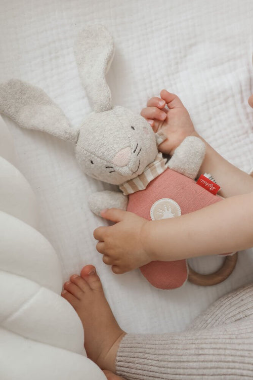 Przytulanka z pozytywką Muślinowy Króliczek - Sigikid