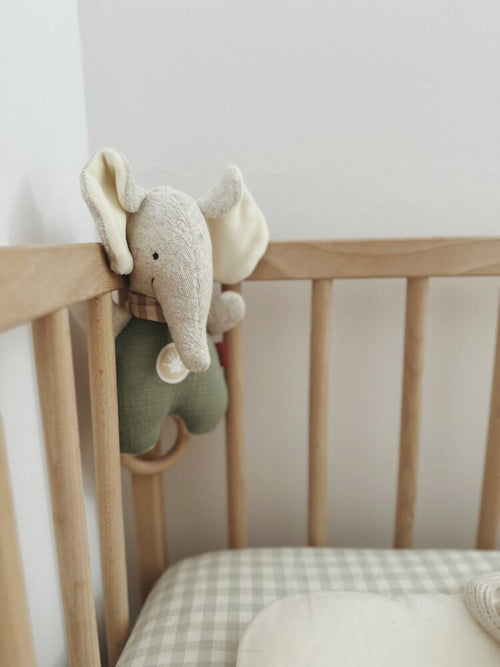 Przytulanka z pozytywką Muślinowy Słonik maskotka dla dzieci - Sigikid