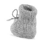Ręcznie dziergane buty niechodki z wełny Alpaki Light Grey - Huttelihut