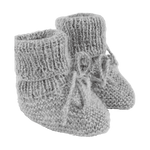 Ręcznie dziergane buty niechodki z wełny Alpaki Light Grey - Huttelihut