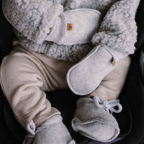 Rękawiczki dziecięce z naturalnej owczej wełny Sierra 0 - 12M Grey - Zaffiro