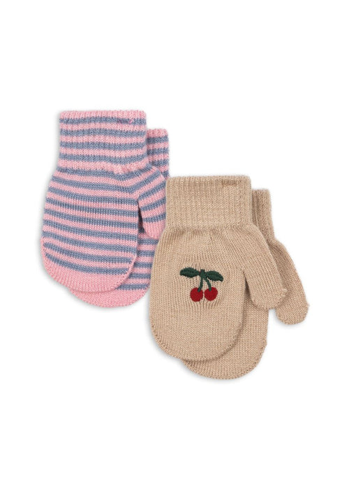 Rękawiczki jednopalczaste Filla Cherry/Stripe - KONGES SLØJD