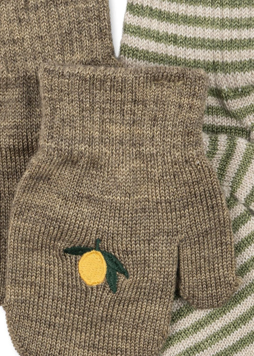 Rękawiczki jednopalczaste Filla Lemon/Stripe - KONGES SLØJD