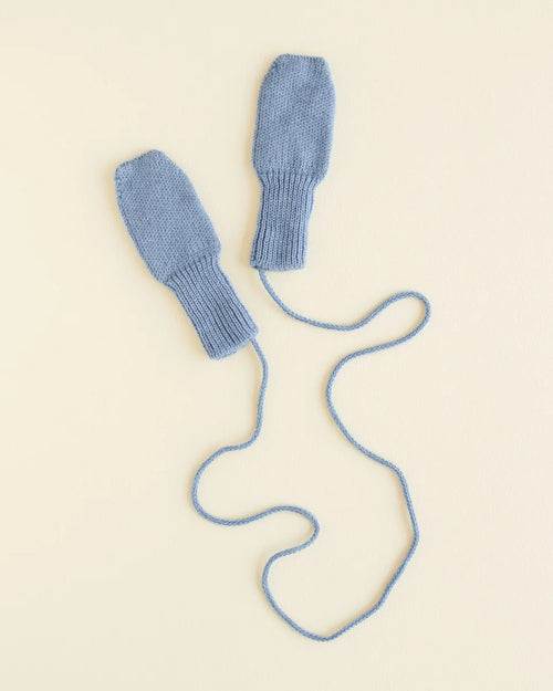 Rękawiczki z wełny merino Fiza Light Blue - Hvid