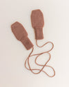 Rękawiczki z wełny merino Fiza Terracotta - Hvid