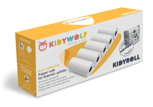 Samoprzylepne rolki papieru termicznego do aparatu fotograficznego Kidprint - Kidwolf