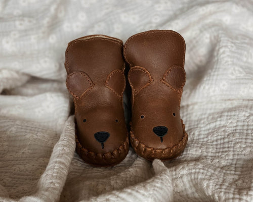 Skórzane buty niemowlęce Kapi Classic Bear Cognac Classic Leather - Donsje